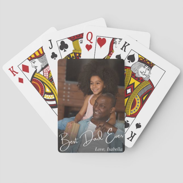 Jeu De Cartes Photo personnalisée de meilleur père (dos)
