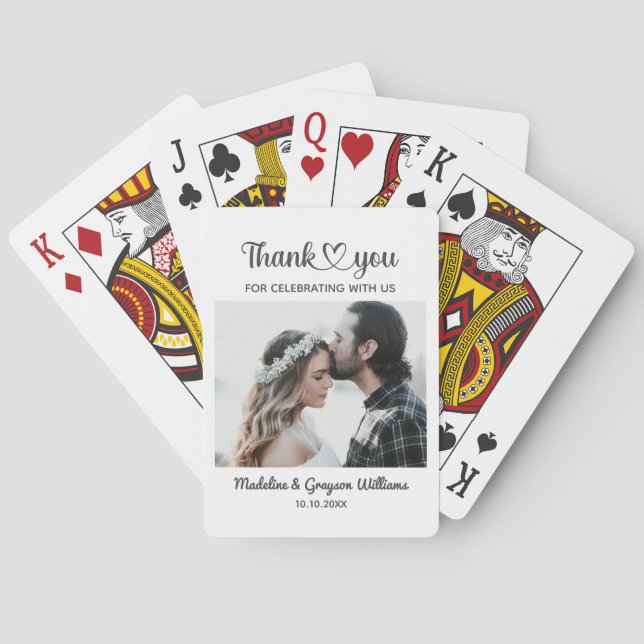 Jeu De Cartes Photo personnalisée élégante Mariage romantique (dos)