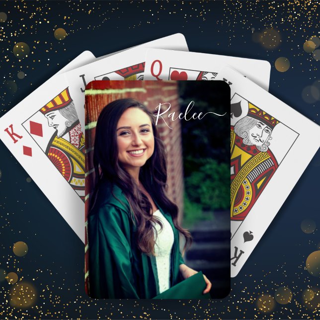 Jeu De Cartes Photo personnalisée et nom personnalisé (Custom Photo and Name Personalized Playing Cards - Add Name and Favorite Photo!)