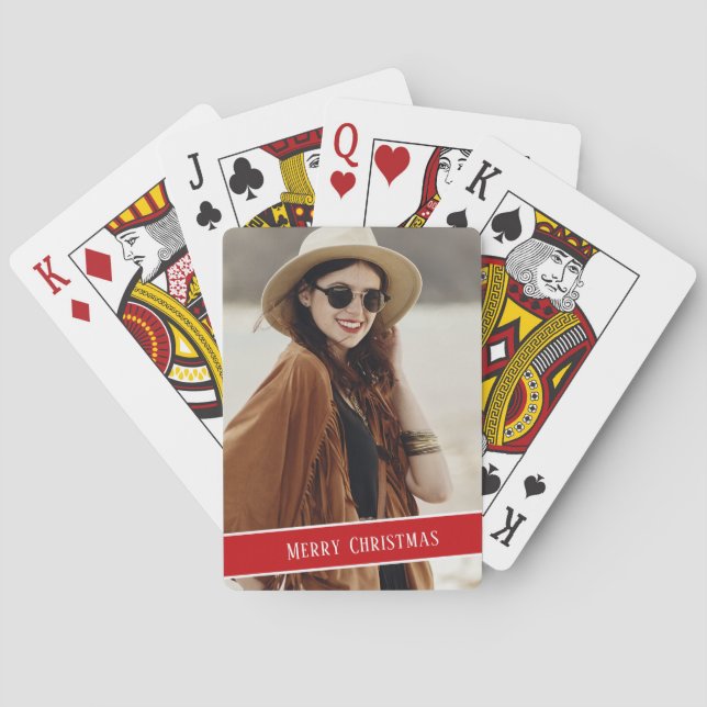 Jeu De Cartes Photo personnalisée et texte Noël (dos)