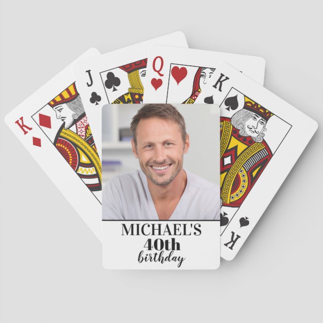 Jeu De Cartes Photo personnalisée Fête d'anniversaire Faveurs (dos)
