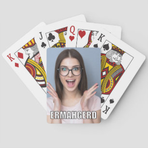 Jeu De Cartes Photo personnalisée Funny Ermahgerd Style de mème