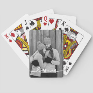 Jeu De Cartes Photo personnalisée Love Heart Script
