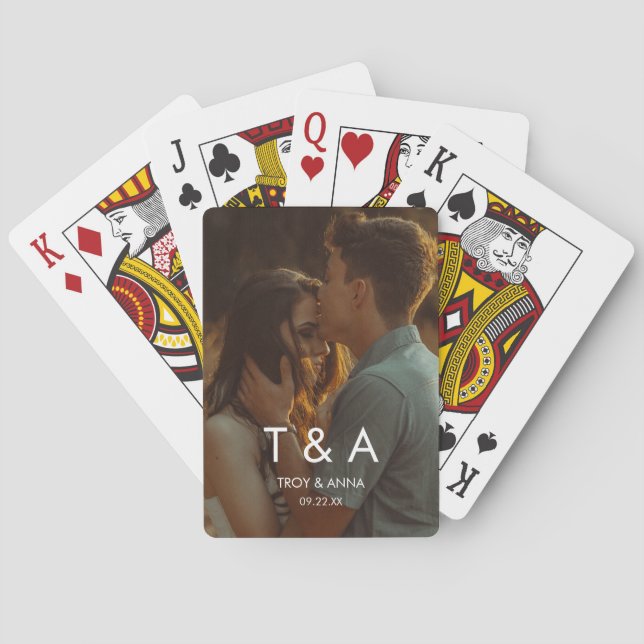 Jeu De Cartes Photo personnalisée Mariage moderne (dos)
