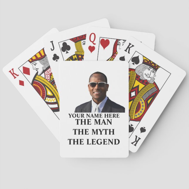 Jeu De Cartes Photo personnalisée nom de l'homme le mythe la lég (dos)