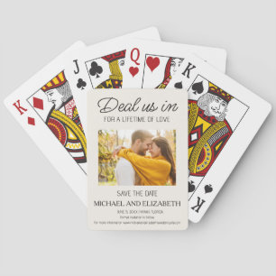 Jeu De Cartes Photo unique de sauvegarde de date de mariage