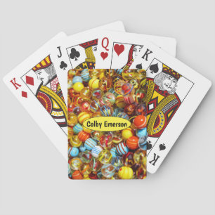 Jeu De Cartes Photographie colorée de marbres de verre brillant 
