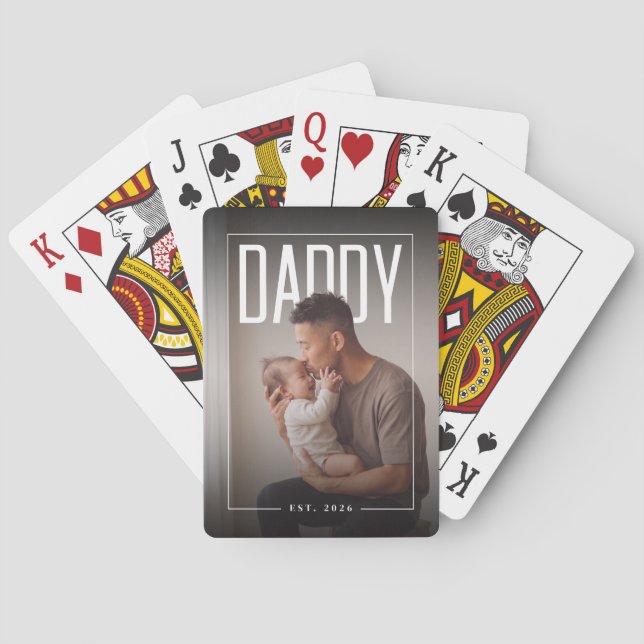 Jeu De Cartes PhotoPop Papa Est Année personnalisée (dos)