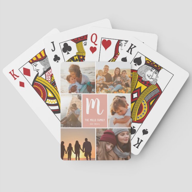 Jeu De Cartes Photos monogrammes de famille de coraux modernes c (dos)
