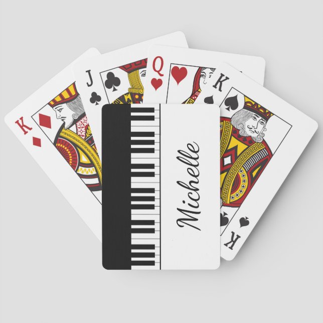 Jeu De Cartes Piano Clavier Musical Élégant Script (dos)