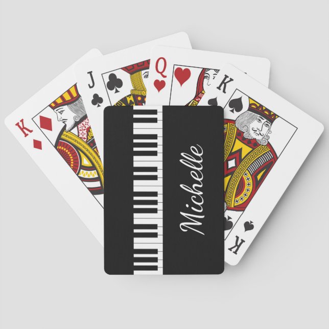 Jeu De Cartes Piano Clavier Musical Élégant Script Jaune (dos)