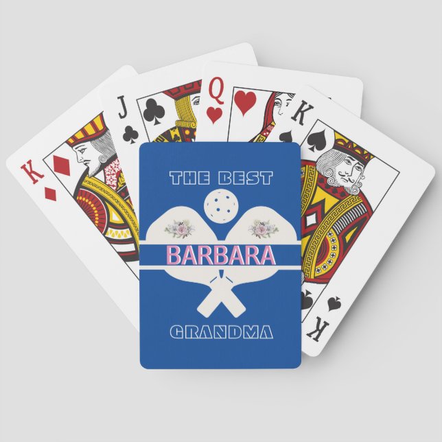 Jeu De Cartes Pickleball Best Grand-mère Paddle Floral (dos)