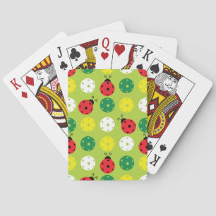 Jeu De Cartes Pickleball ladybugs et picklaballs sur vert frais