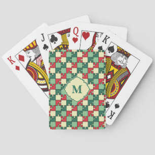 Jeu De Cartes Pièce de puzzle rouge rouge de Noël Motif