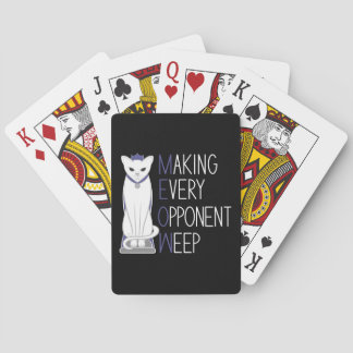 Jeu De Cartes Pièce d'échecs de chat blanc avec texte