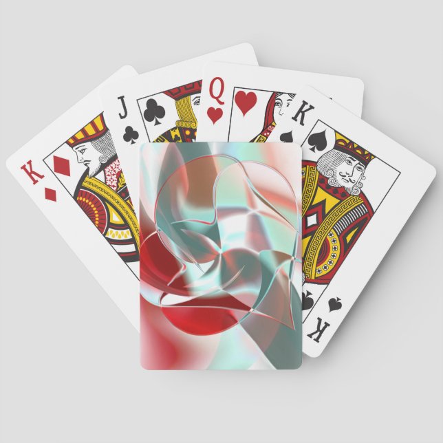 Jeu De Cartes Pièces circulaires tordues en rouge clignotant au  (dos)