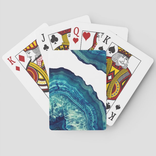 Jeu De Cartes Pierre assez bleue et turquoise de Geode d'agate (dos)