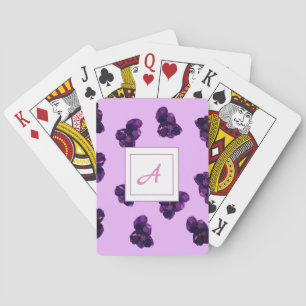 Jeu De Cartes Pierres Améthystes Violets Monogramme Jouer Cartes
