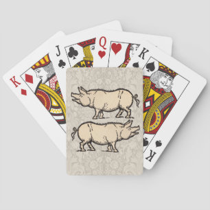 Jeu De Cartes Pig Antique Piggy Cute Illustration Vintage
