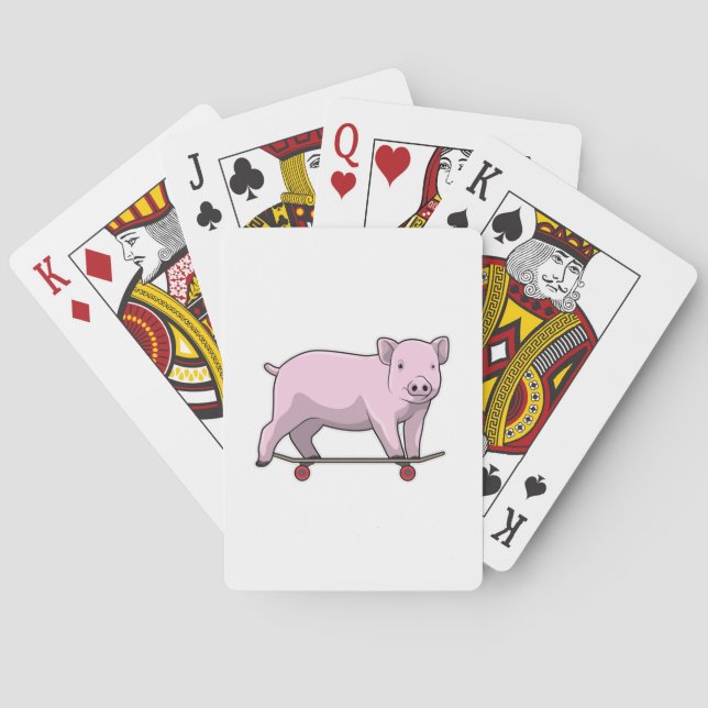 Jeu De Cartes Pig as skater avec skate (dos)