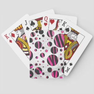 Jeu De Cartes Piloka Dot Zebra noir et rose chaud