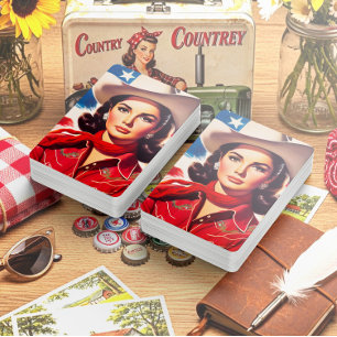Jeu De Cartes Pin-up Western Vintage