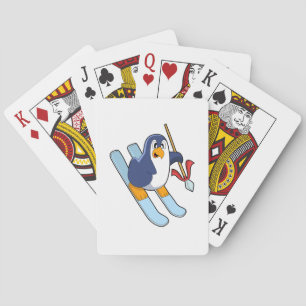 Jeu De Cartes Pingouin comme skieur avec ski