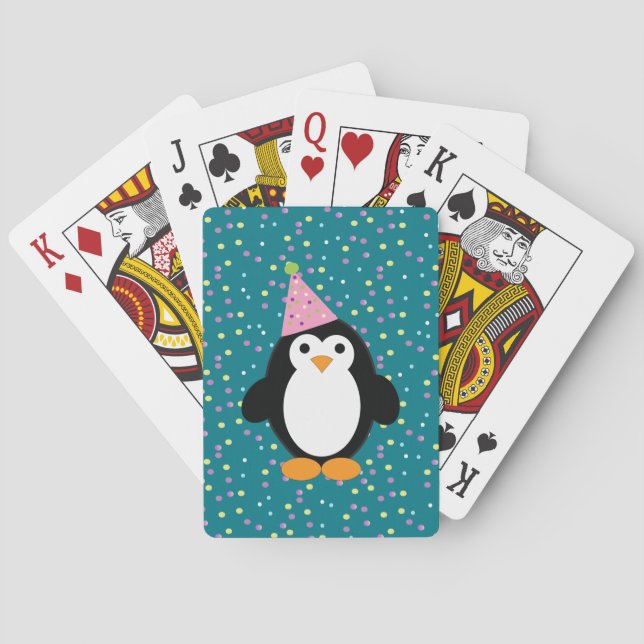 Jeu De Cartes Pingouin de fête mignonne avec arrière - plan Conf (dos)