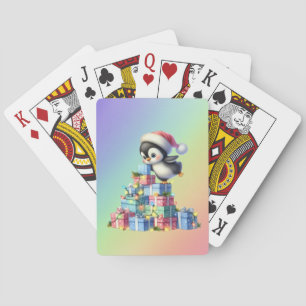 Jeu De Cartes Pingouin de Noël mignon avec carte cadeau et lumiè