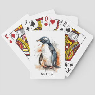 Jeu De Cartes pingouin en orange et noir