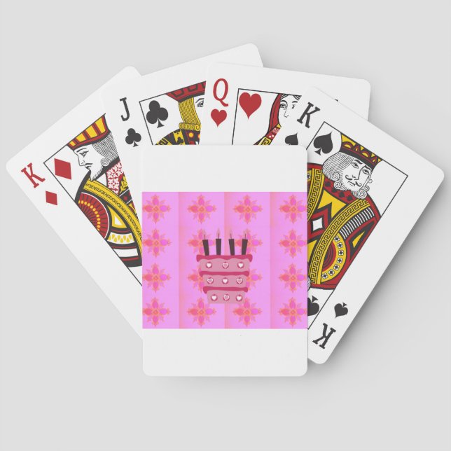 Jeu De Cartes Pink Bird Cake Art Imprimer (dos)
