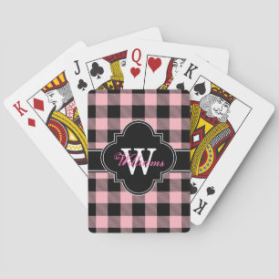 Jeu De Cartes Pink Black Buffalo Check Plaid Tartan 1IQN