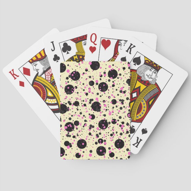 Jeu De Cartes Pink & Black Polka Dot Glam Pattern (dos)