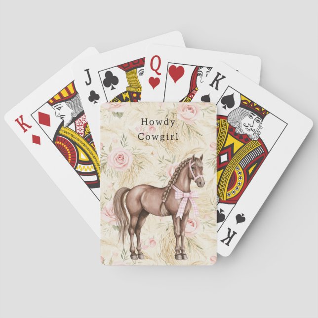 Jeu De Cartes Pink Cream Floral Horse (dos)