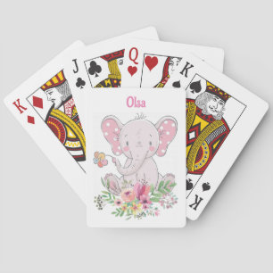 Jeu De Cartes Pink Elephant Floral Jouer Deck Carte