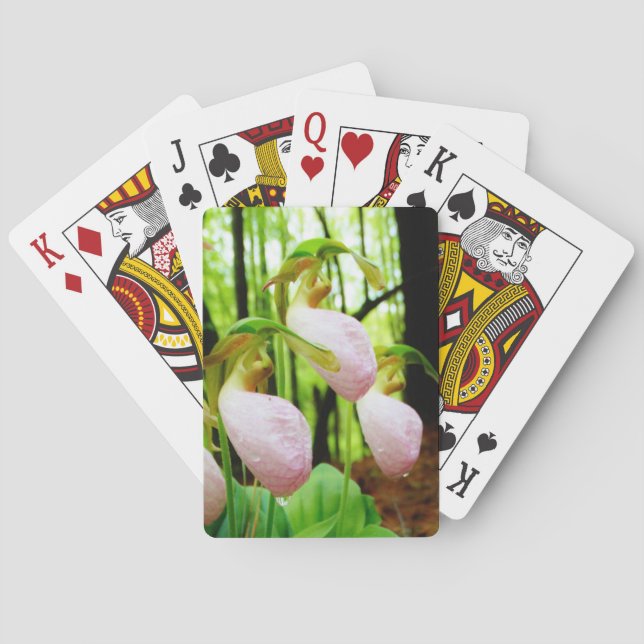 Jeu De Cartes Pink Lady Slipper sauvage orchidée (dos)