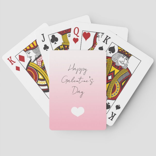 Jeu De Cartes Pink White Heart Joyeux Jeux de la Saint-Galentin (dos)