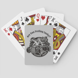Jeu De Cartes Pinup babe sur la voiture de canne chaude avec vot