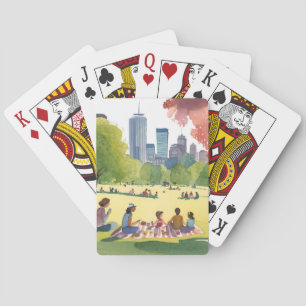 Jeu De Cartes Pique-nique dans le Boston Common   Peinture à l'a