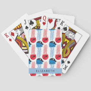 Jeu De Cartes Pirate Jellyfish, Motif de méduses, Votre nom
