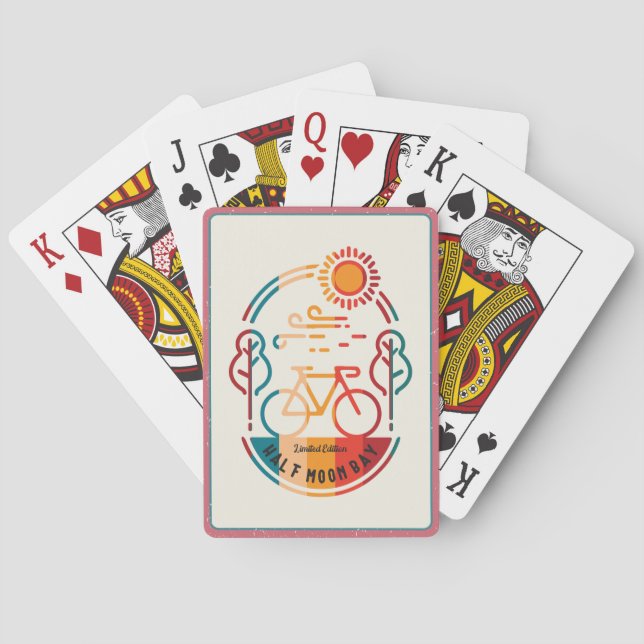 Jeu De Cartes Piste Cyclable Rétro Half Moon Bay  (dos)