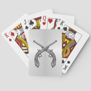 Jeu De Cartes Pistolets de duel argent