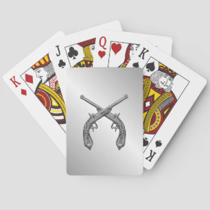 Jeu De Cartes Pistolets de duel argent