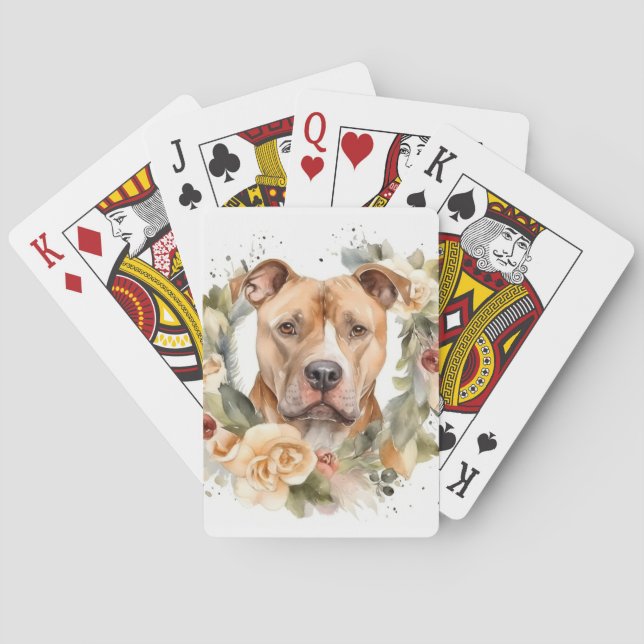 Jeu De Cartes Pitbull Christmas Wreath Festive Pup (dos)