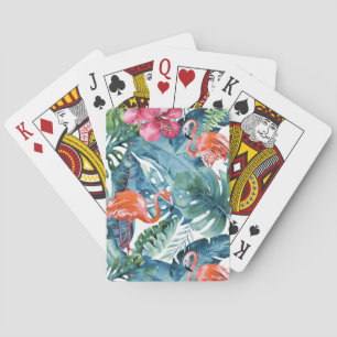 Jeu De Cartes PixDezines Flamants roses roses Turquoise Foliage