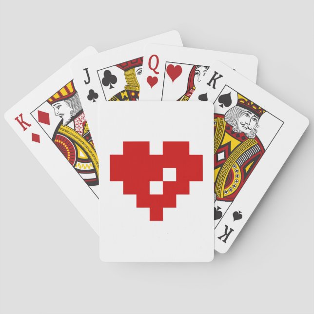 Jeu De Cartes Pixel Coeur 8 bits Amour (dos)