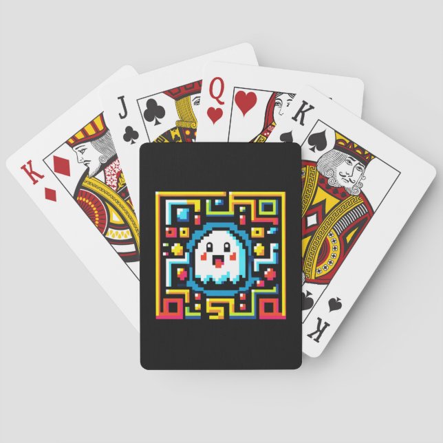 Jeu De Cartes Pixel Ghost Maze - Jeu Retro Inspiré Arcade (dos)