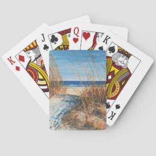 Jeu De Cartes Plage Belle Dunes De Sable Peinture
