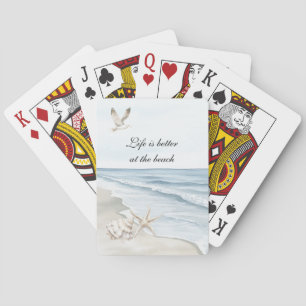 Jeu De Cartes Plage bleue étoile de mer océan oiseaux de mer