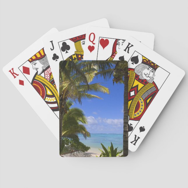 Jeu De Cartes Plage bordée de palmiers Îles Cook 2 (dos)